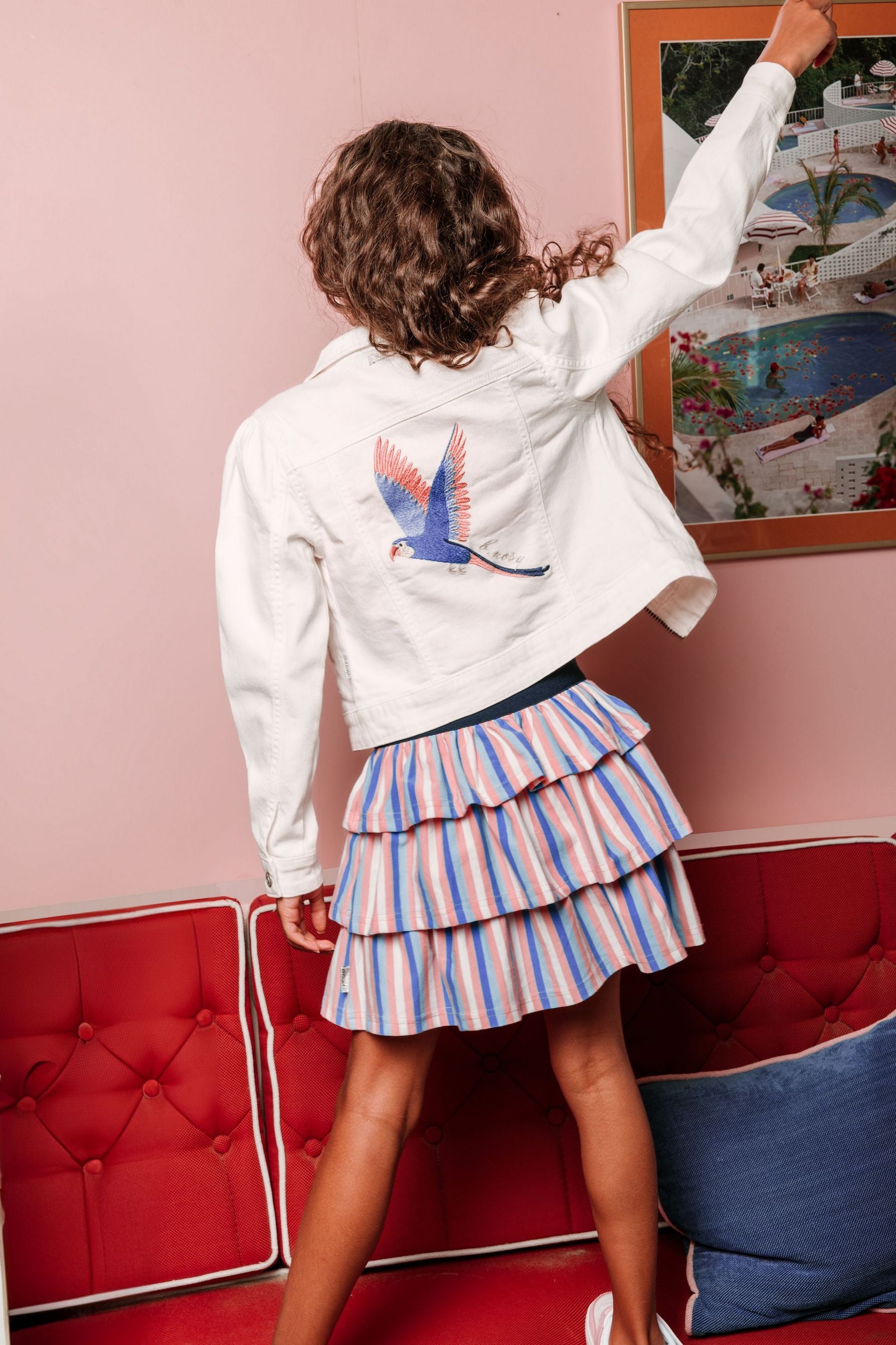 PIA denim jacket white