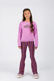 Pepper Flared Broek Streep Paars