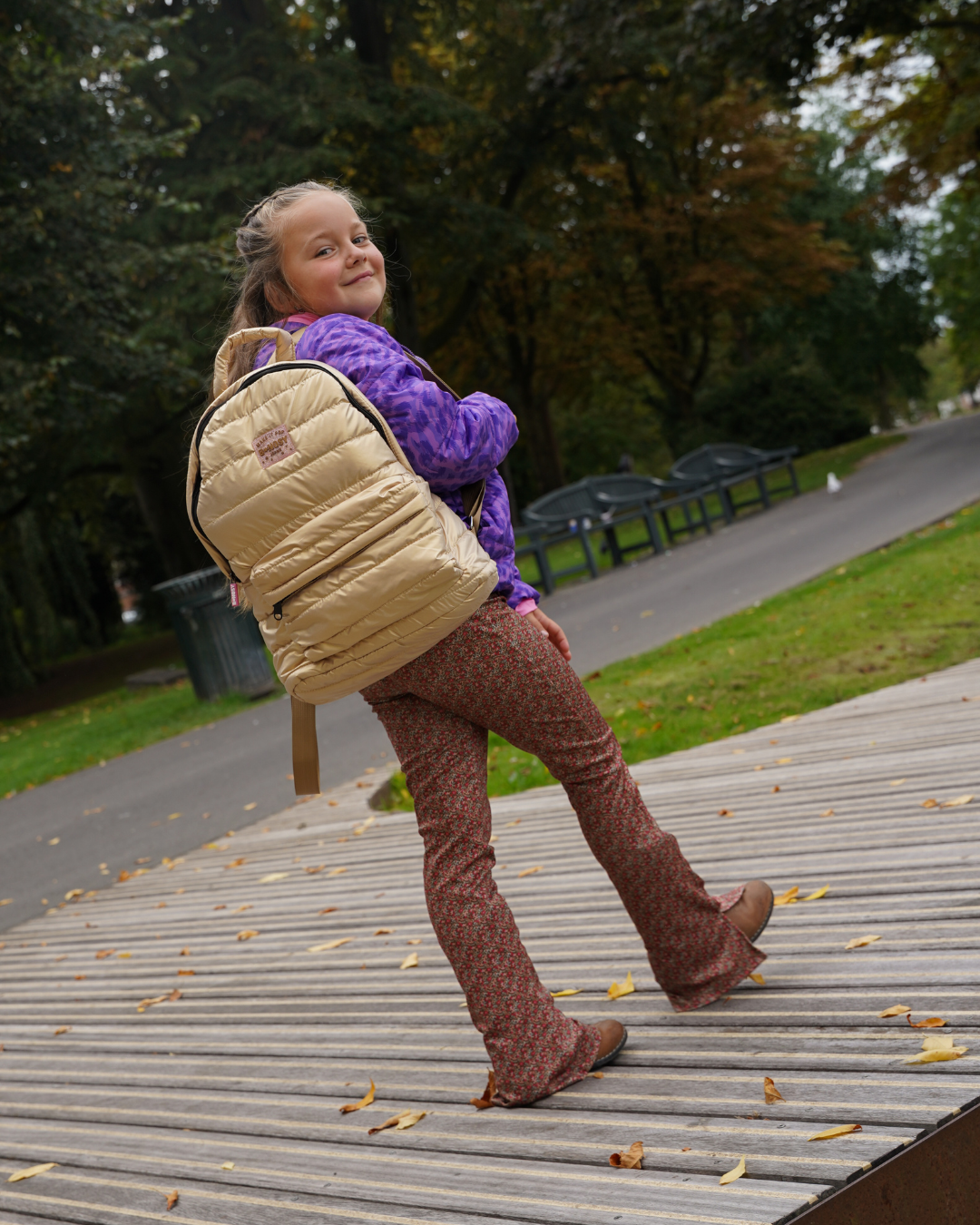 Metallic Backpack Gold