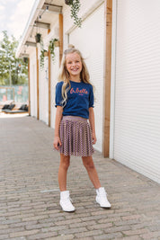 B.Nosy Mädchenkleid mit Puffärmeln und Retro-Allover-Mesh-Rock + Gürtel