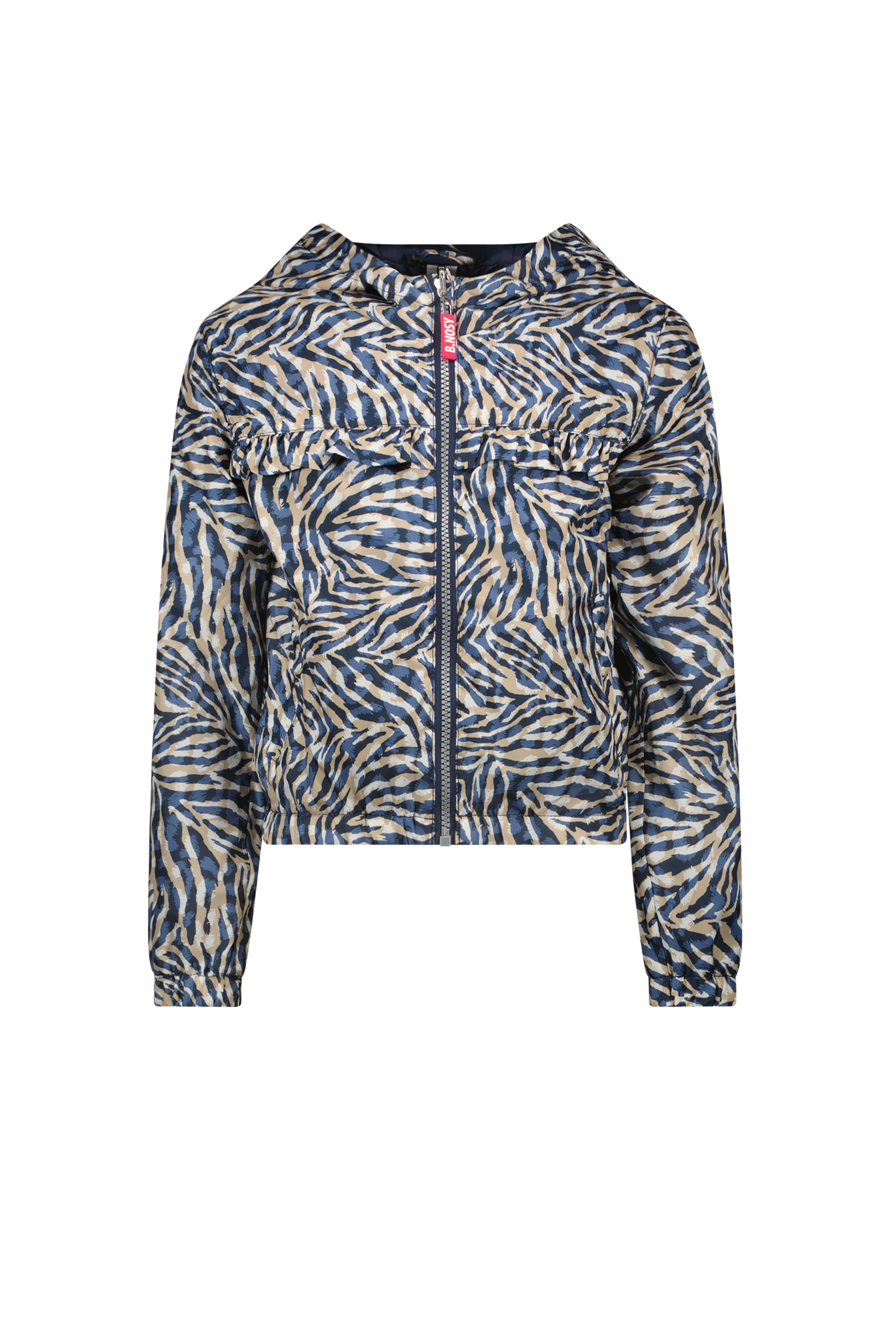 Girls aop jacket w/ horizontal ruffle detail