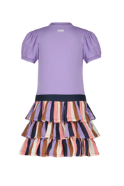 B.Nosy Girls Dress W/ Lilac Puff Sleeves Top / 3 Layers Skirt