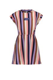 B.Nosy Girls Multi Color Stripe Dress W/ Cut Out Side Part