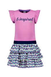 B.Nosy Mädchenkleid mit Jersey-Shirt und 3-lagigem Rockteil