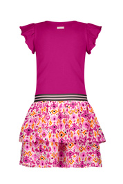 B.Nosy Girls Dress W/ Jersey Top And 2 Layer Skirt Part