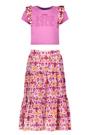 Girls 2-piece set: midi skirt + crop top Orchid 2026