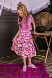 Girls 2-piece set: midi skirt + crop top Orchid 2026