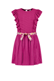 B.Nosy Girls Jersey Embroidery Dress W/ Ruffles + Aop Print