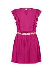 B.Nosy Girls Jersey Embroidery Dress W/ Ruffles + Aop Print