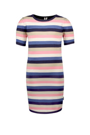 Girls straight dress w/ round shape and fancy belt Geranium pink 2026