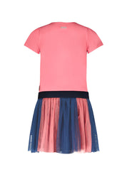 Girls dress w/ jersey top and mesh skirt part Geranium pink 2026