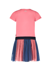 Girls dress w/ jersey top and mesh skirt part Geranium pink 2026