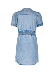 B.Nosy Mädchen Chambray-Kleid mit Reißverschluss und gesmoktem Bund