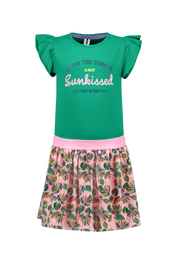 B.Nosy Girls Dress W/ Jersey Top And Woven Skirt Part