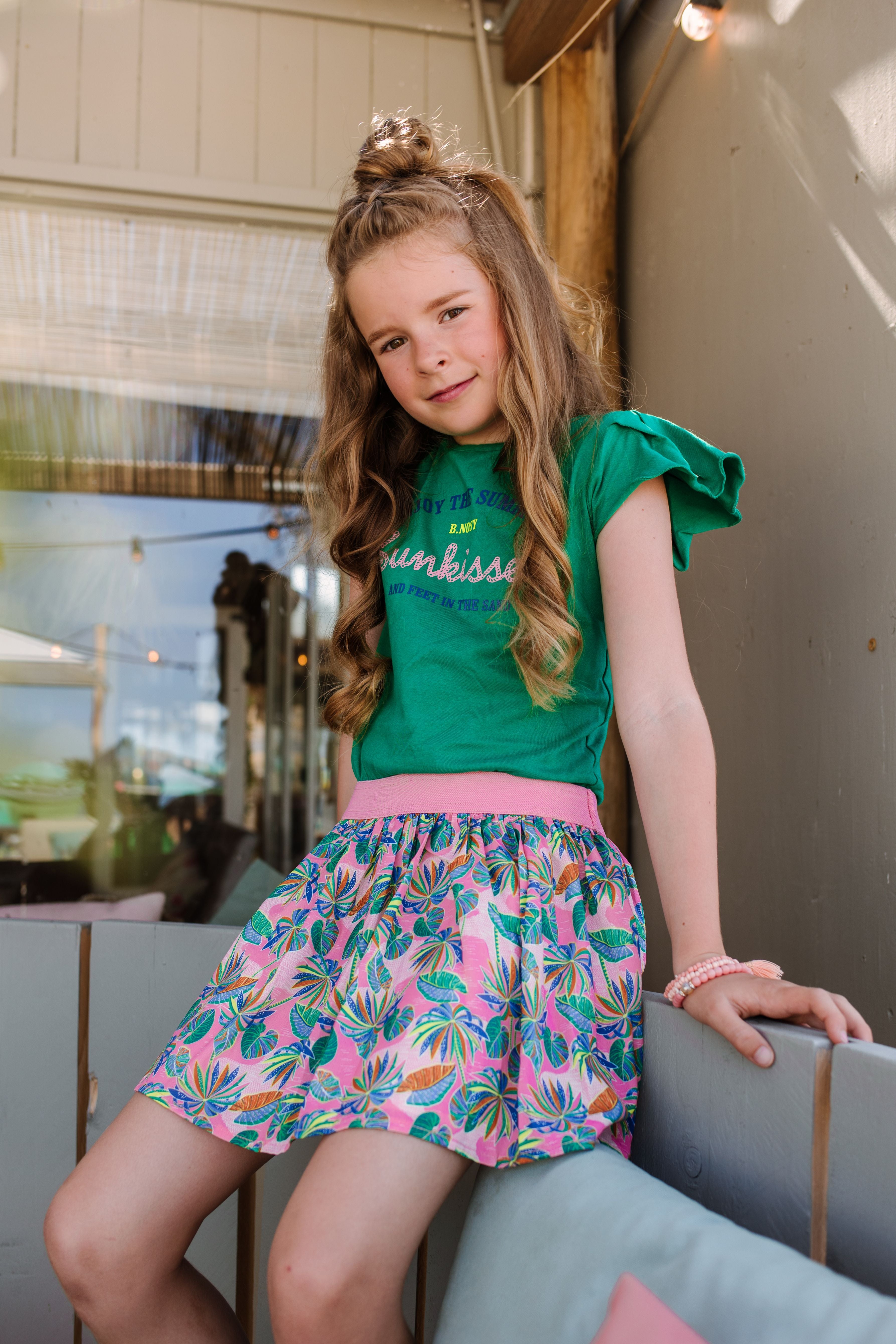 B.Nosy Girls Dress W/ Jersey Top And Woven Skirt Part