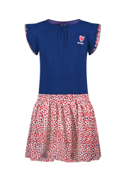 B.Nosy Girls Dress W/ Smocked Shoulder Detail / Aop Skirt