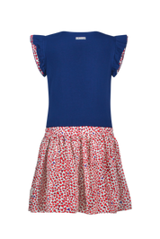 B.Nosy Girls Dress W/ Smocked Shoulder Detail / Aop Skirt