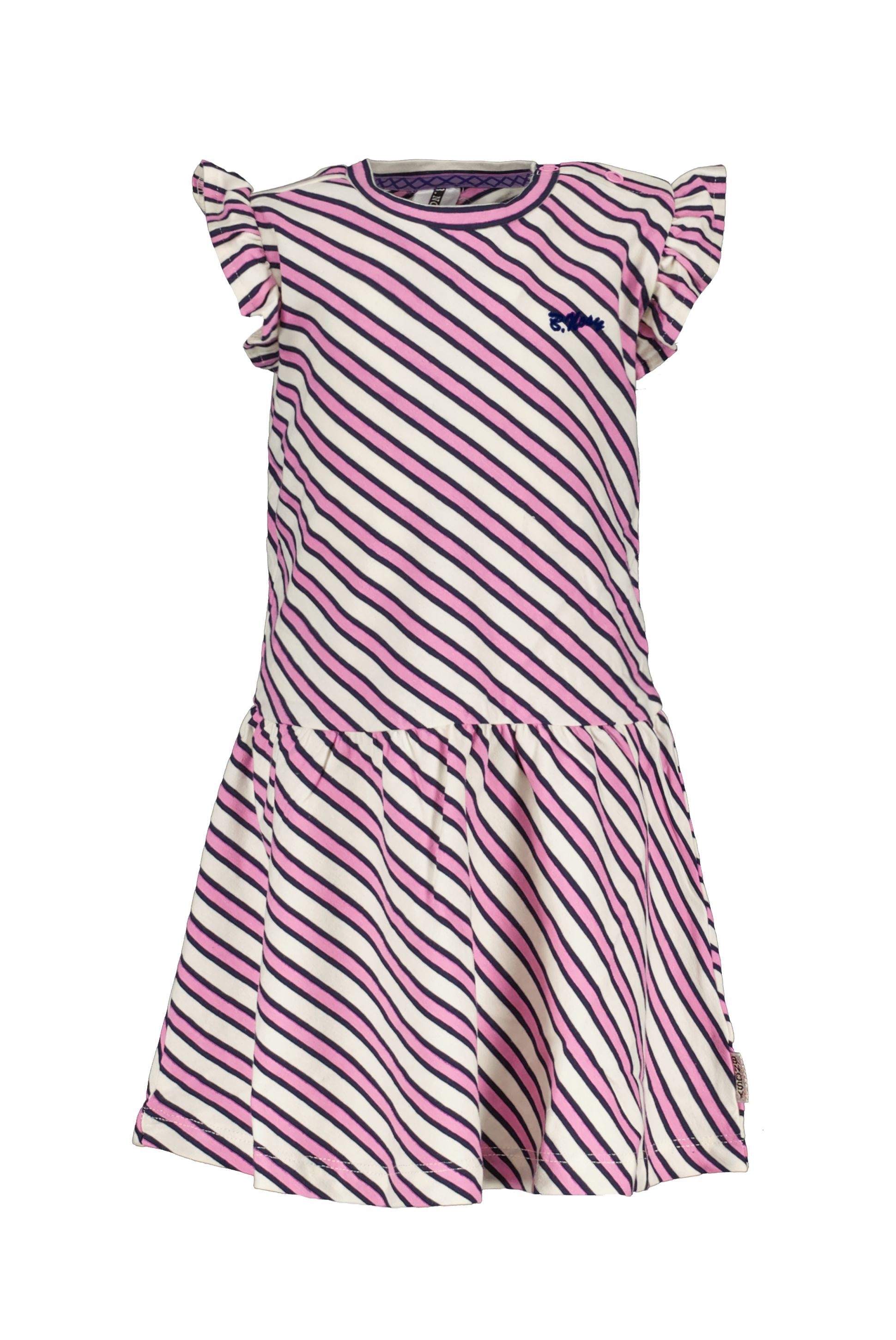 Mini girls dress w/ slanted YDS and ruffle details