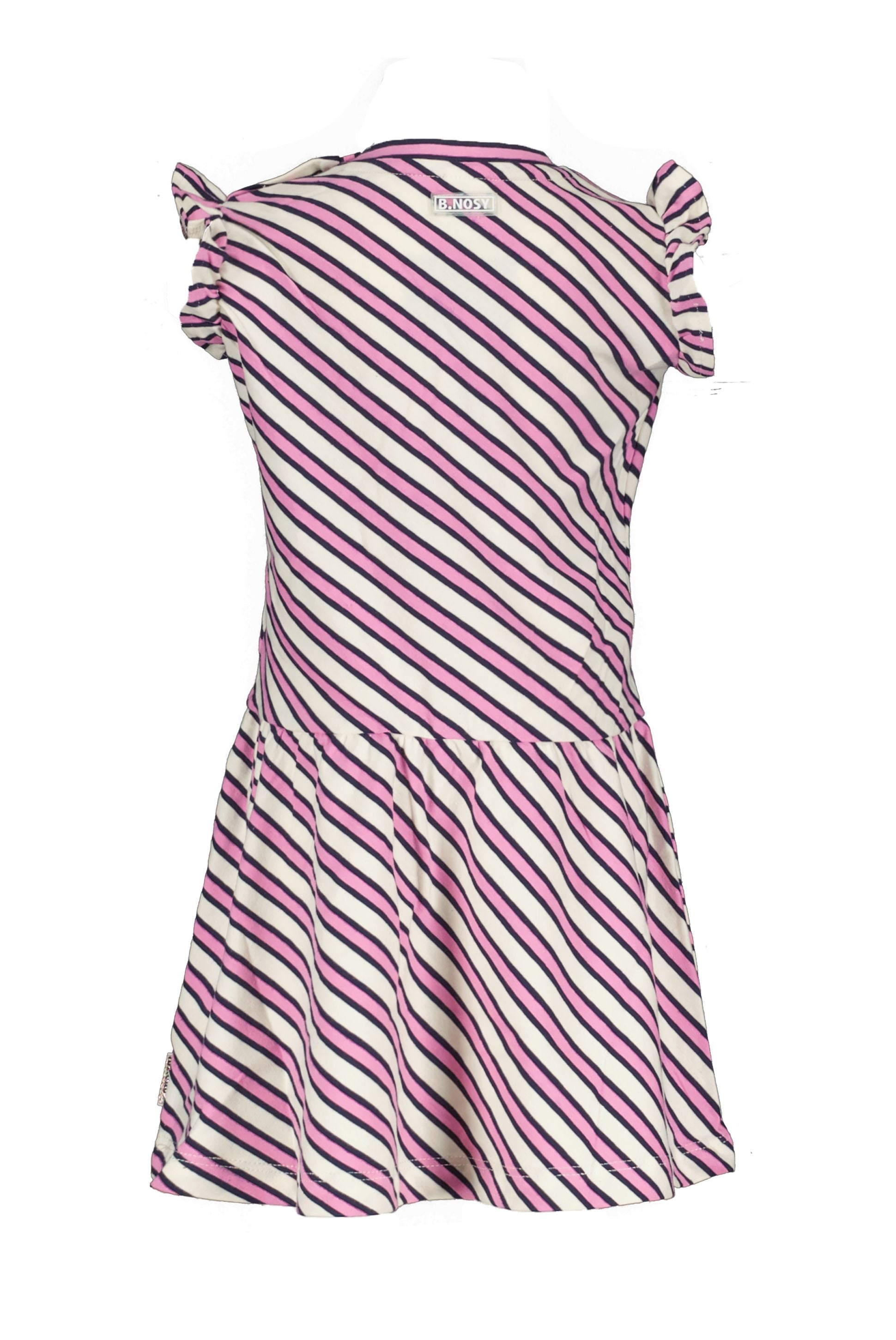 Mini girls dress w/ slanted YDS and ruffle details
