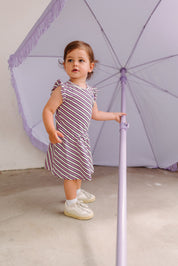 Mini girls dress w/ slanted YDS and ruffle details