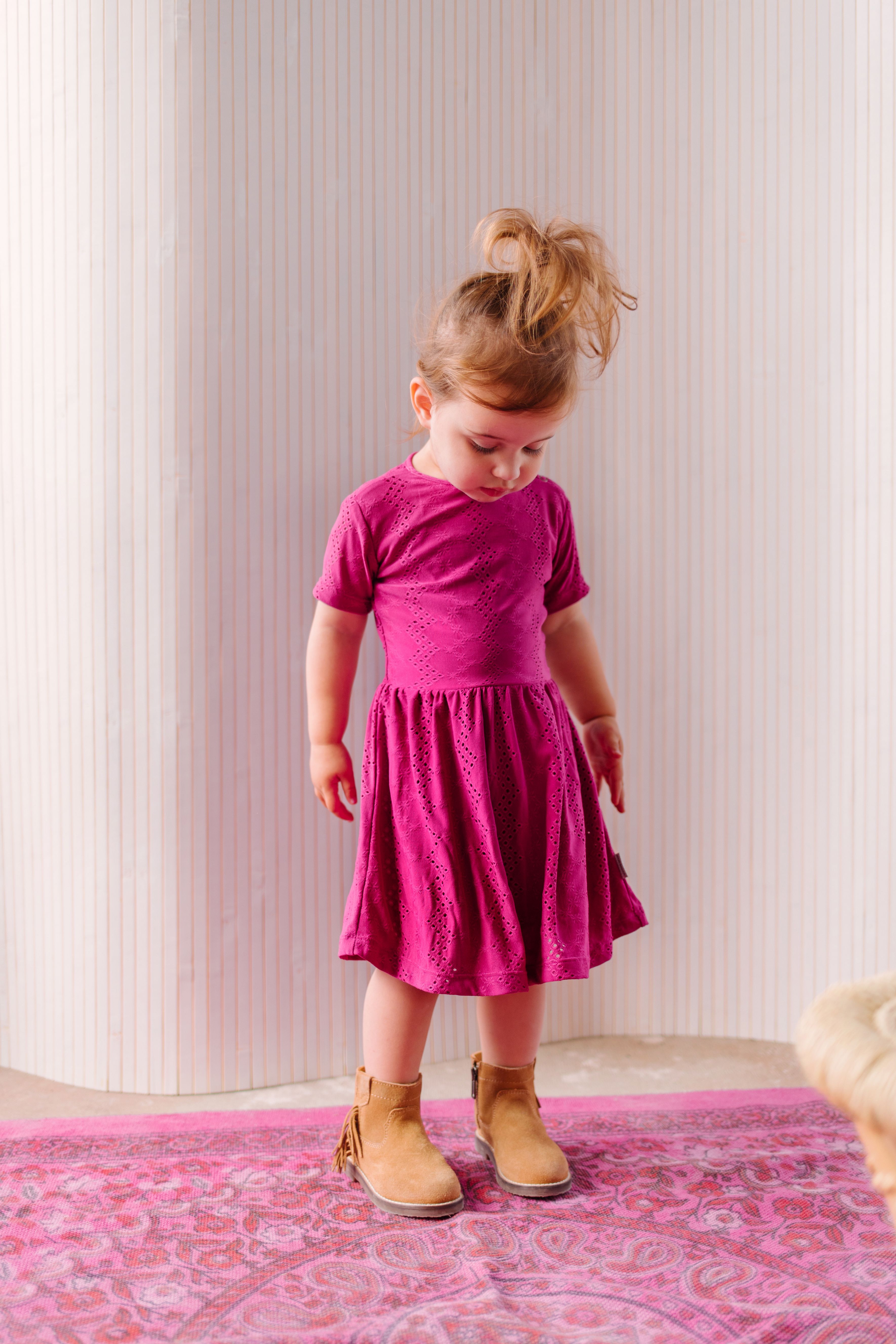 Mini embroidery jersey dress