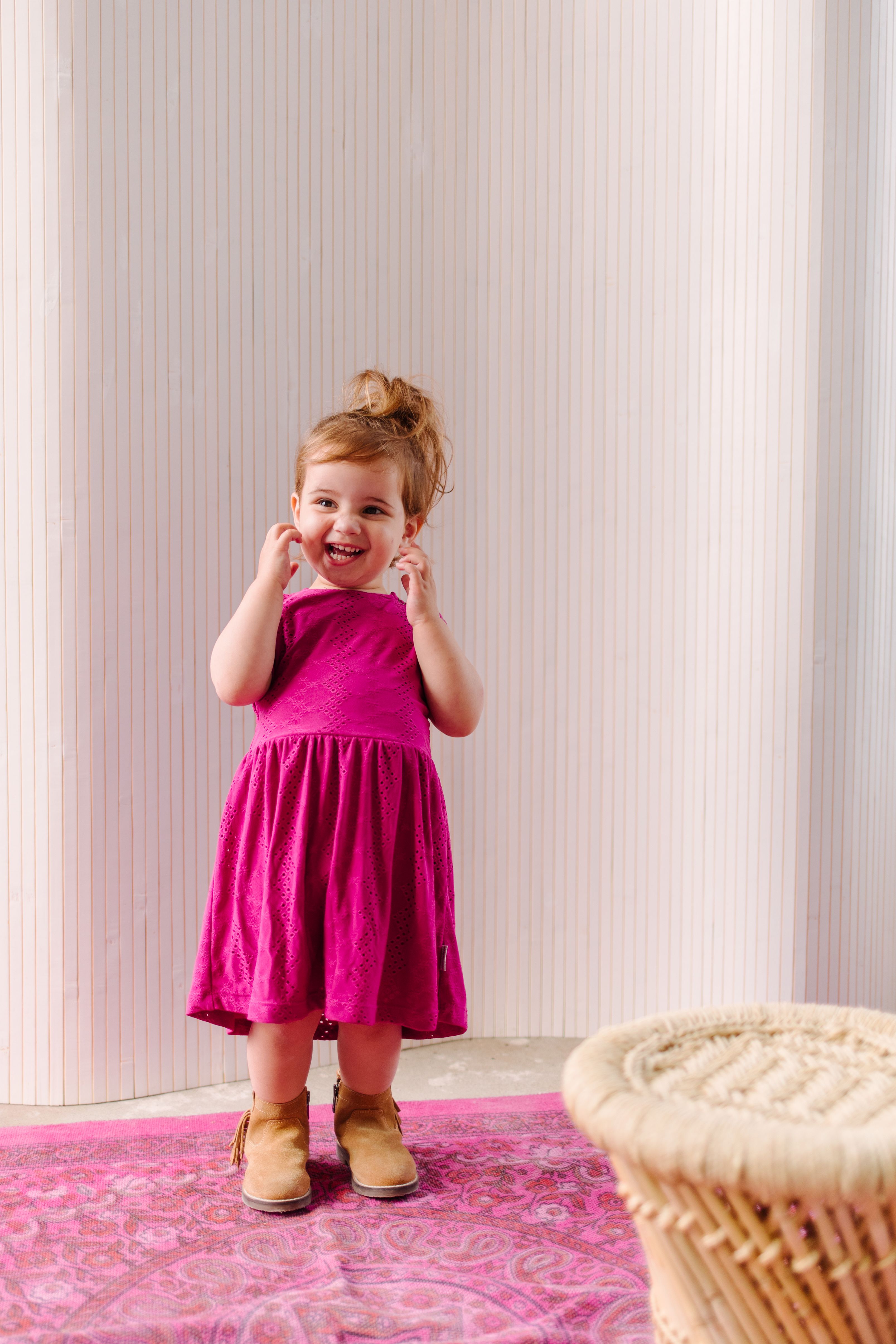 Mini embroidery jersey dress