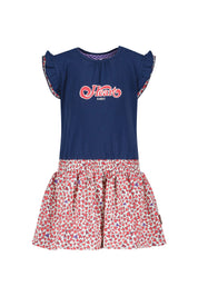 Mini girls dress lake blue