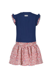 Mini girls dress lake blue