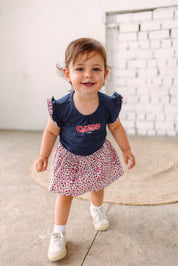 Mini girls dress lake blue