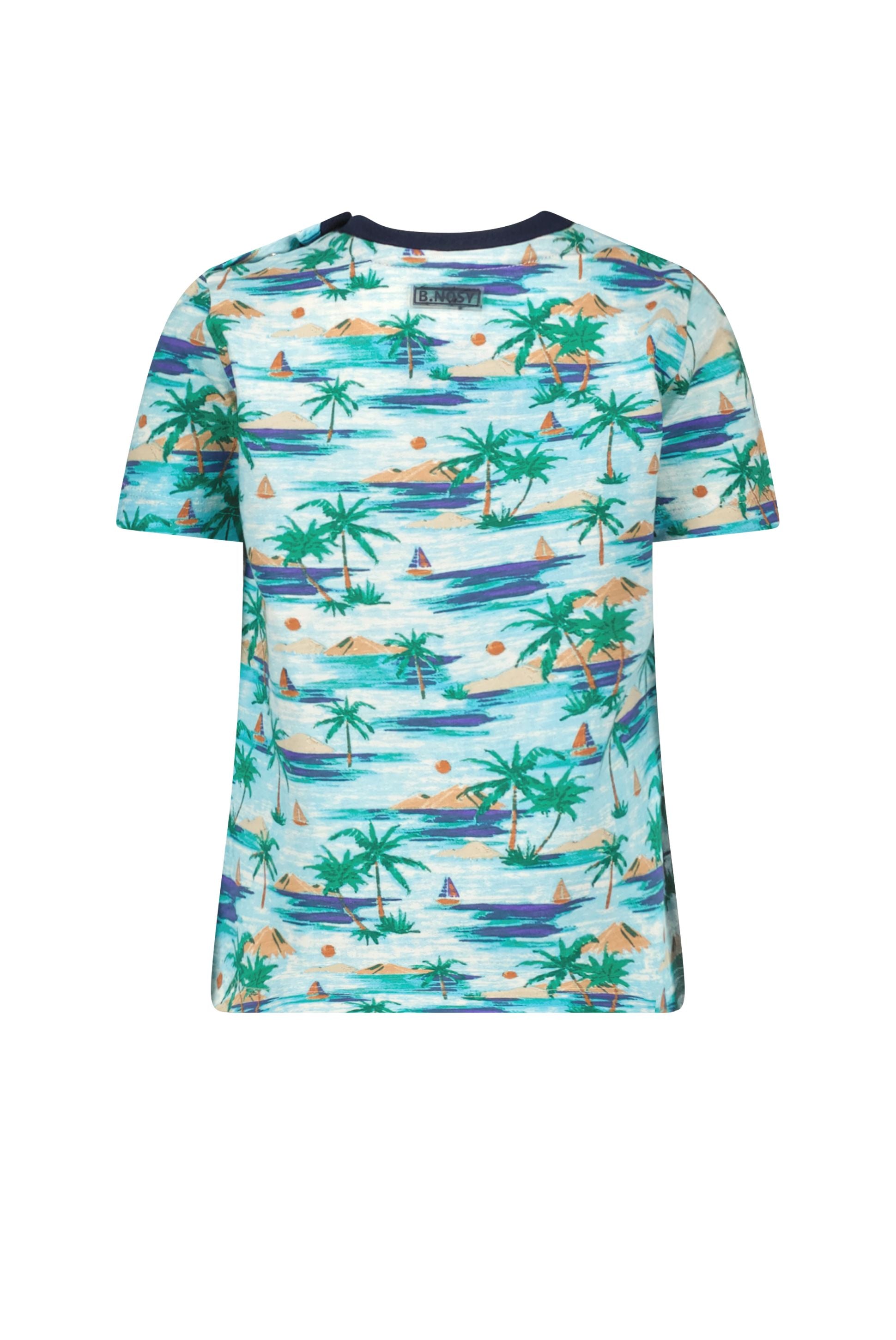Mini boys slub t-shirt w/ limit palm aop