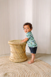 Mini boys slub t-shirt w/ limit palm aop
