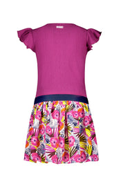 Girls dress w/ jersey top and woven skirt part Magenta 2026