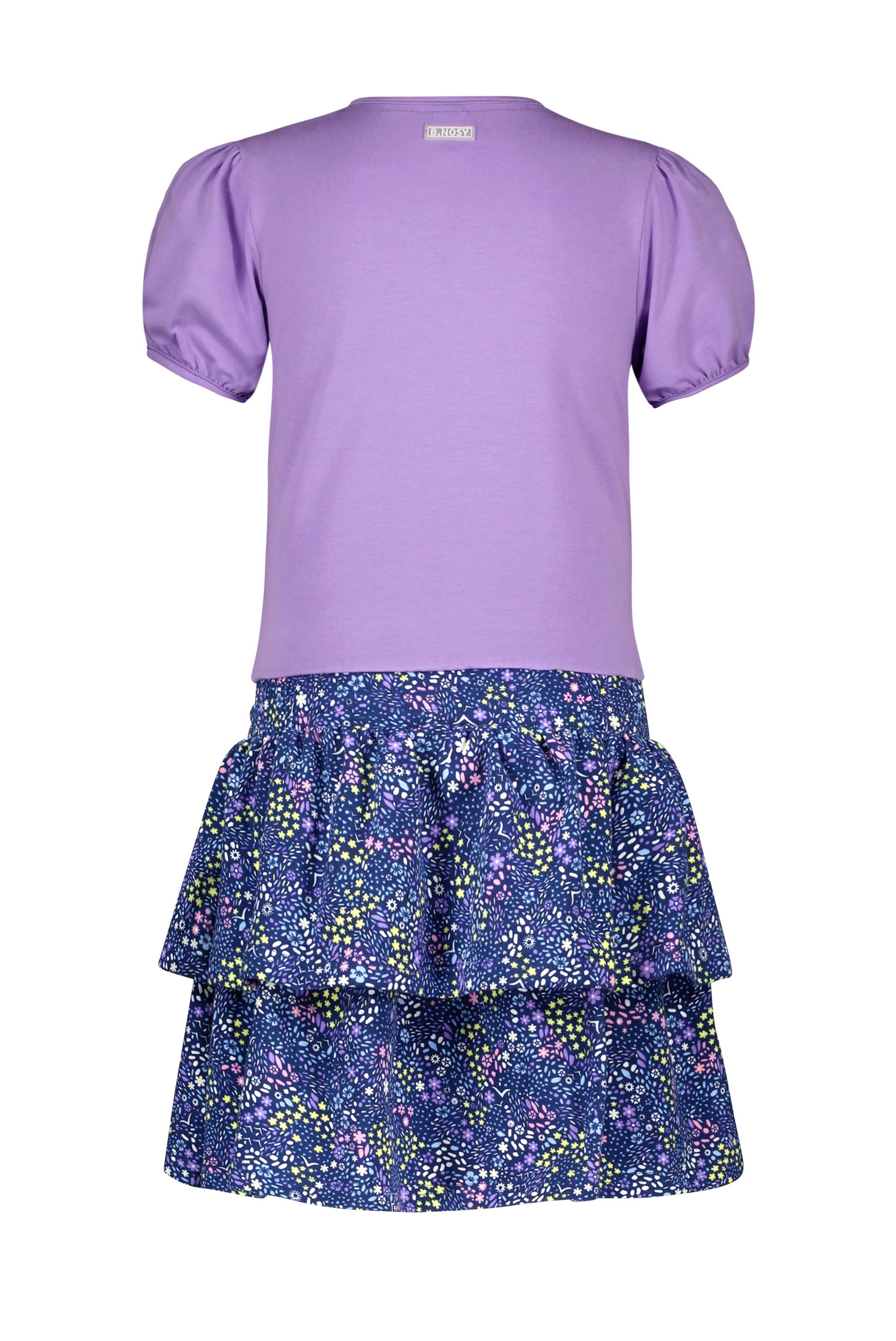 Girls dress w/ lilac top and leopard aop 2-layer skirt Boug Lilac 2026