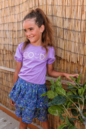 Girls dress w/ lilac top and leopard aop 2-layer skirt Boug Lilac 2026