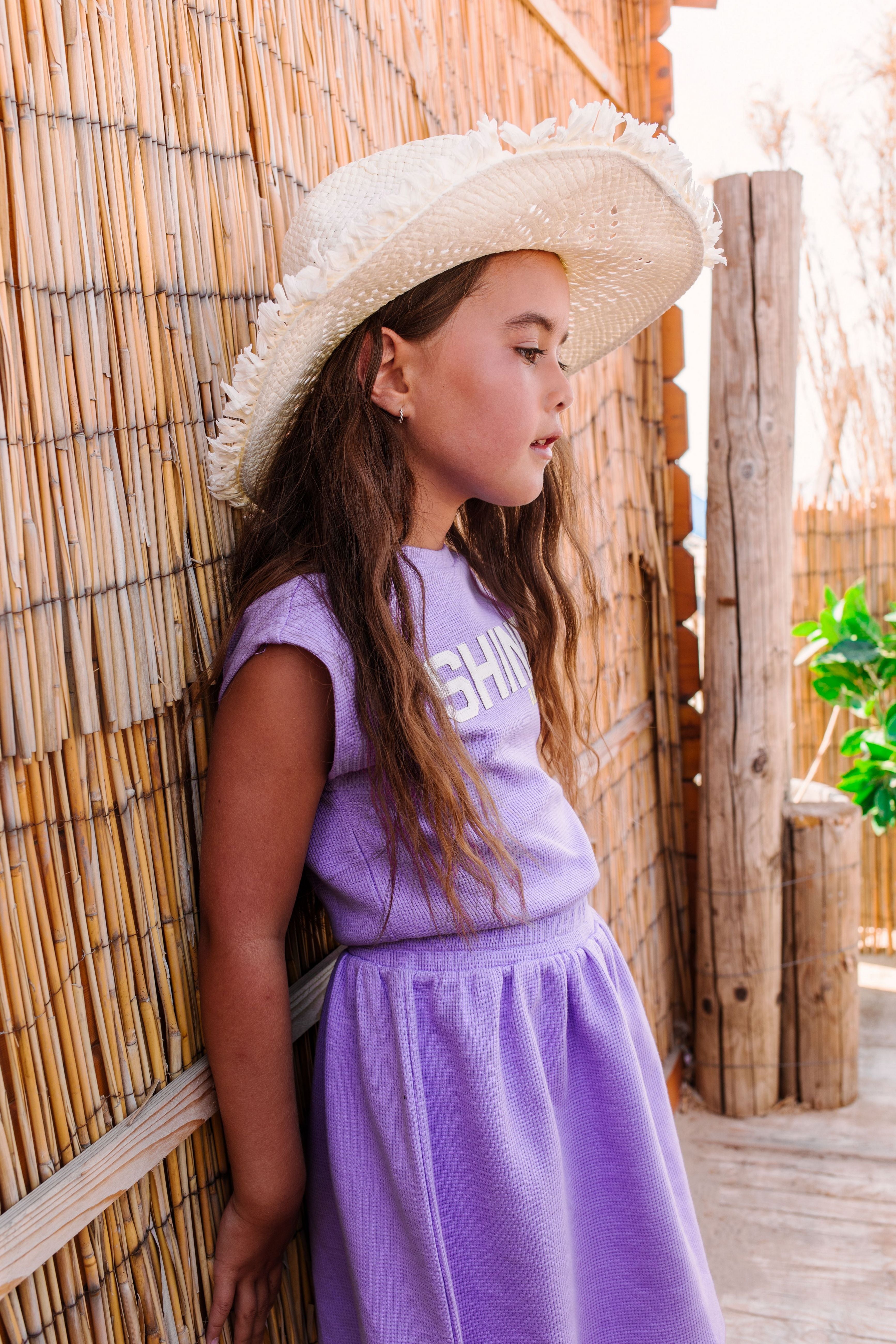 Girls small waffle midi dress w/ elasticated waist Boug Lilac 2026