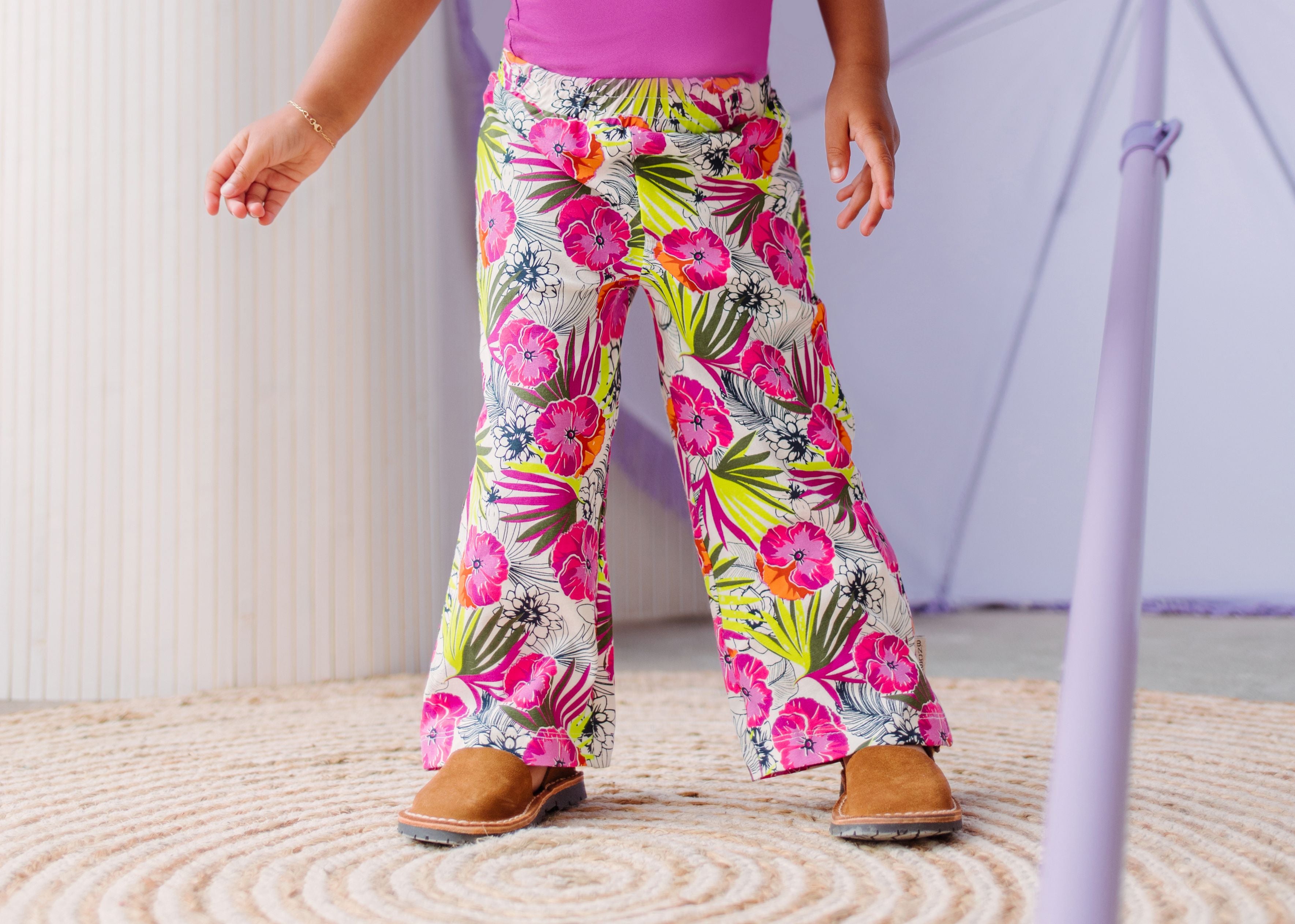 Mini girls dazzling aop palazzo pants