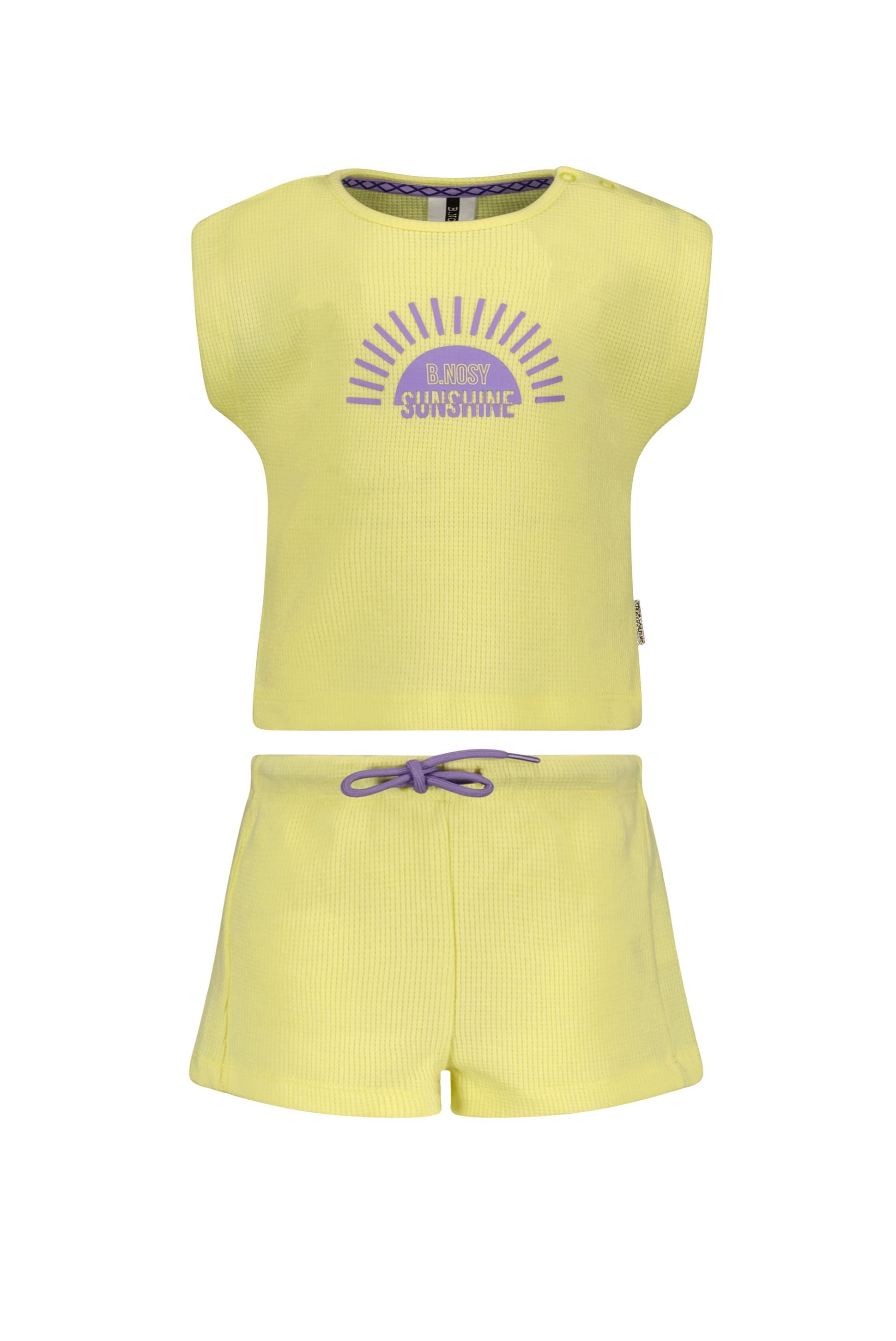 Mini girls waffle top w/ shorts