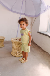 Mini girls waffle top w/ shorts