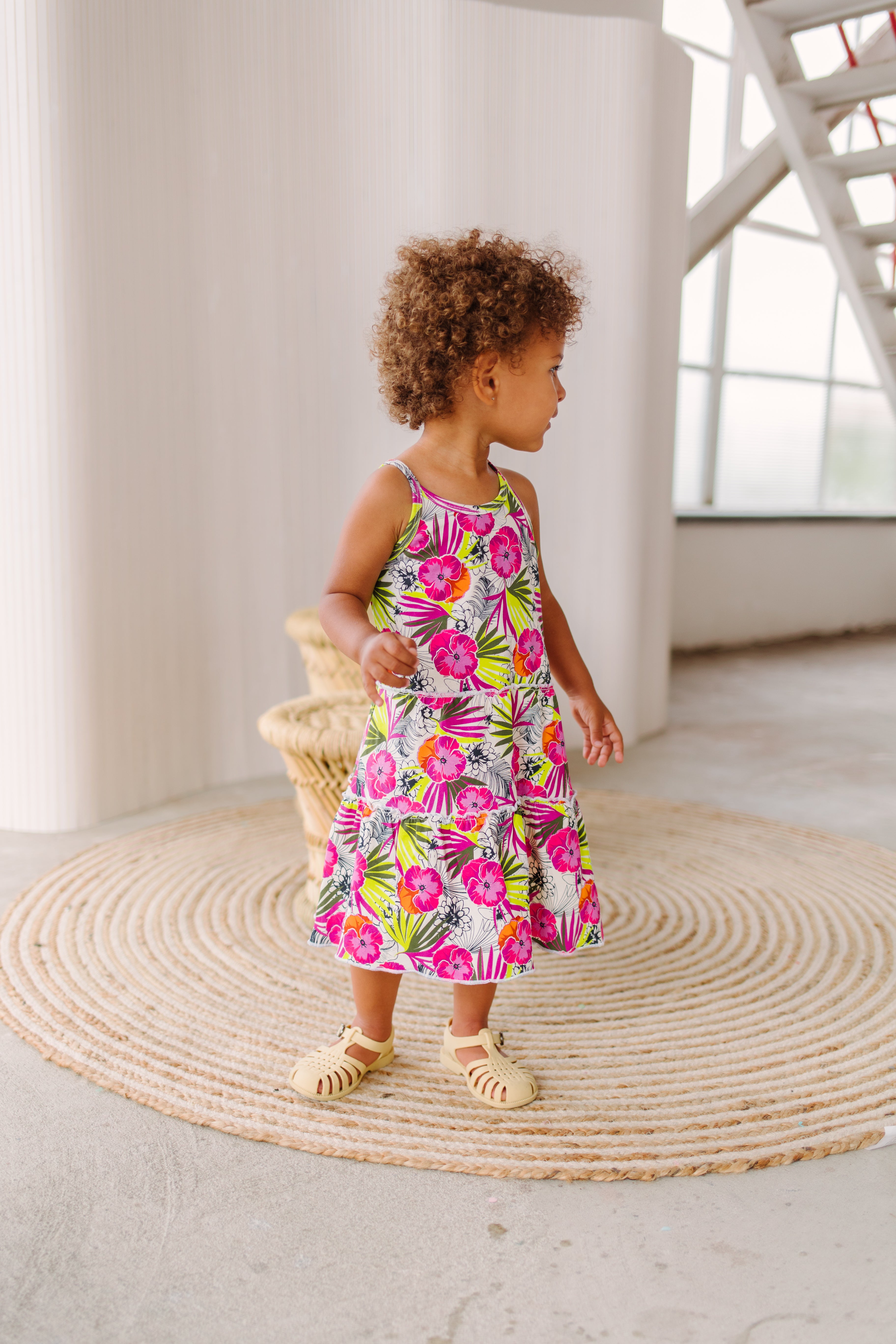Mini girls dazzling aop dress