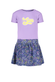 Mini girls dress w/ lilac top and 2 layer leopard skirt