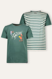 KAI t-shirt green stripe