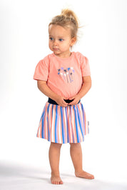 PHILLIS dress peach-stripe