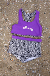 SANNA reversible bikini purple / black and white