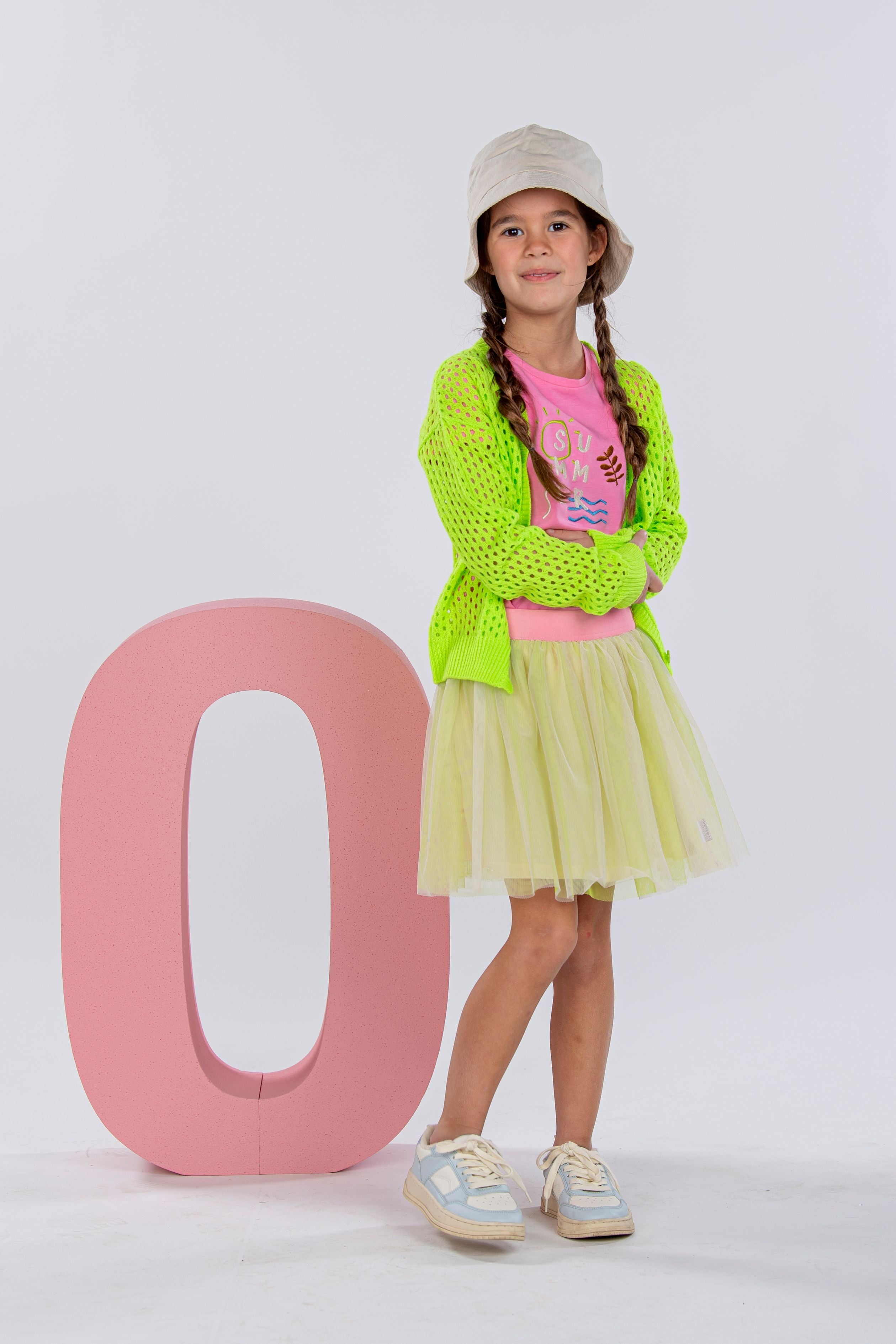 GABBY dress pink with green