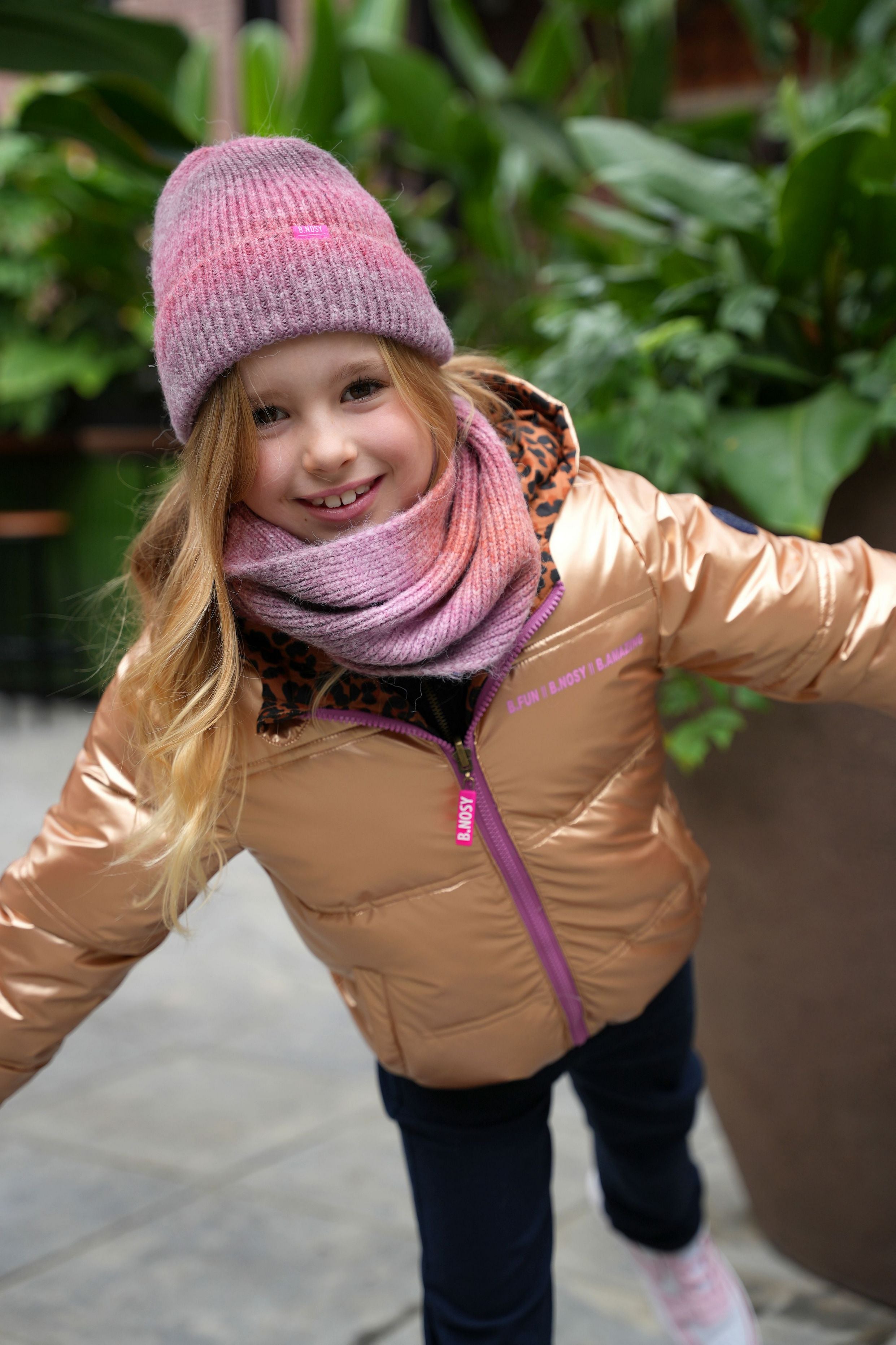 ABBEY hat + scarf purple