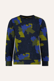 SIMON print sweater blue