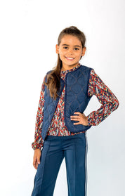 BELLA Bluse bedruckt / blau