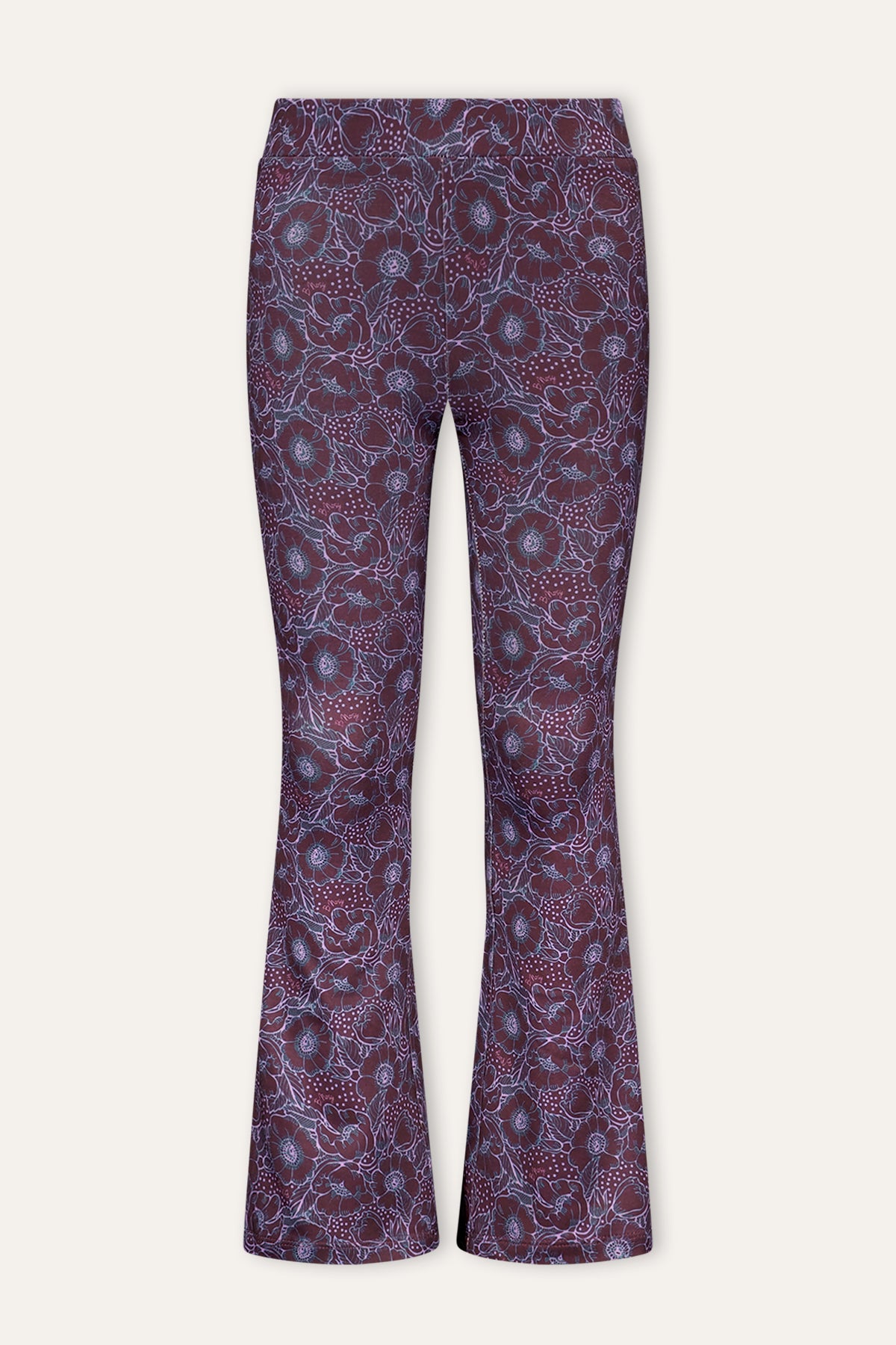 PHOEBE flared pants floral print / purple