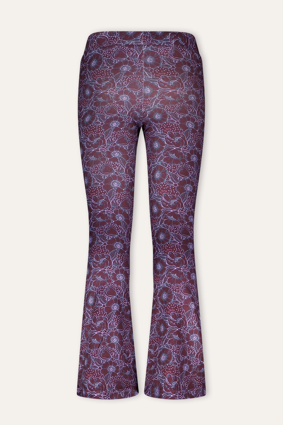 PHOEBE flared pants floral print / purple