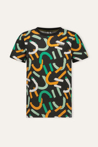 B.Nosy T-shirt Timmy nero Smiley - GRANDI FACCINE AO / 98